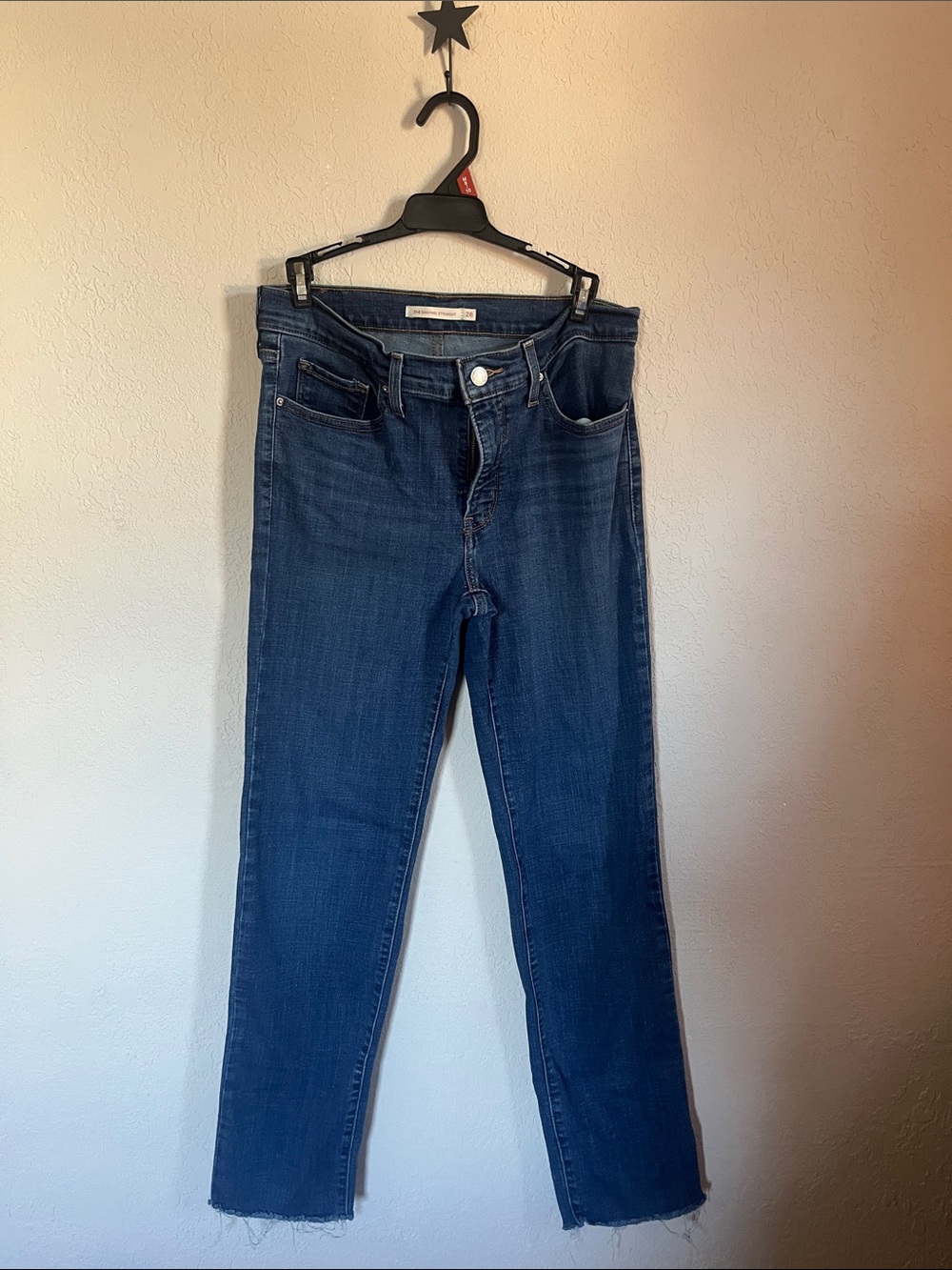 Levi 314 Shaping Straight Dark Blue Women's Straight-Leg Jeans